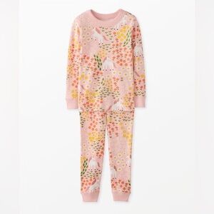 Hanna Andersson Long John Pajama Set in Violet the Unicorn on Blush Pink Size 8
